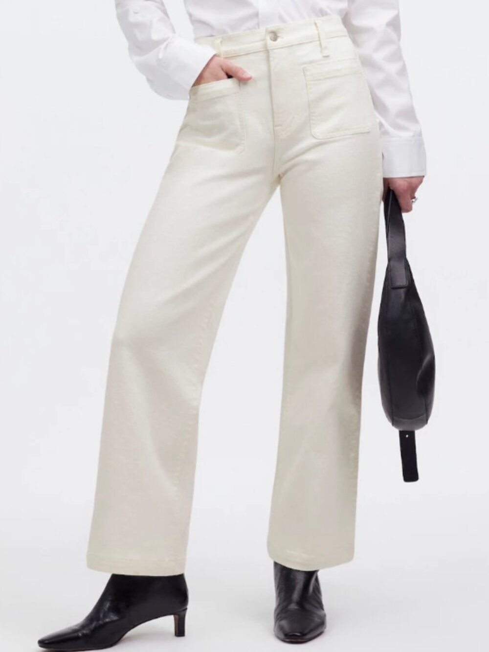 Madewell The Perfect Vintage Wide-Leg Jean, White - Womens 31